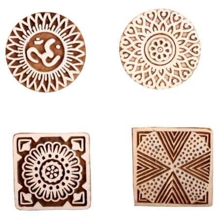 Set of 4 Piece New Mix Wooden Printing Block